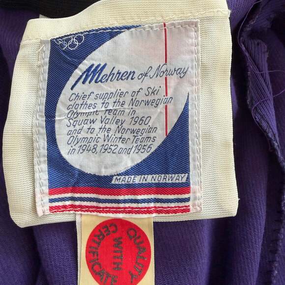 Vintage Mehren of Norway Ski Pants – 1950s/60s Olympic Supplier – Purple Wool - Picture 2 of 8